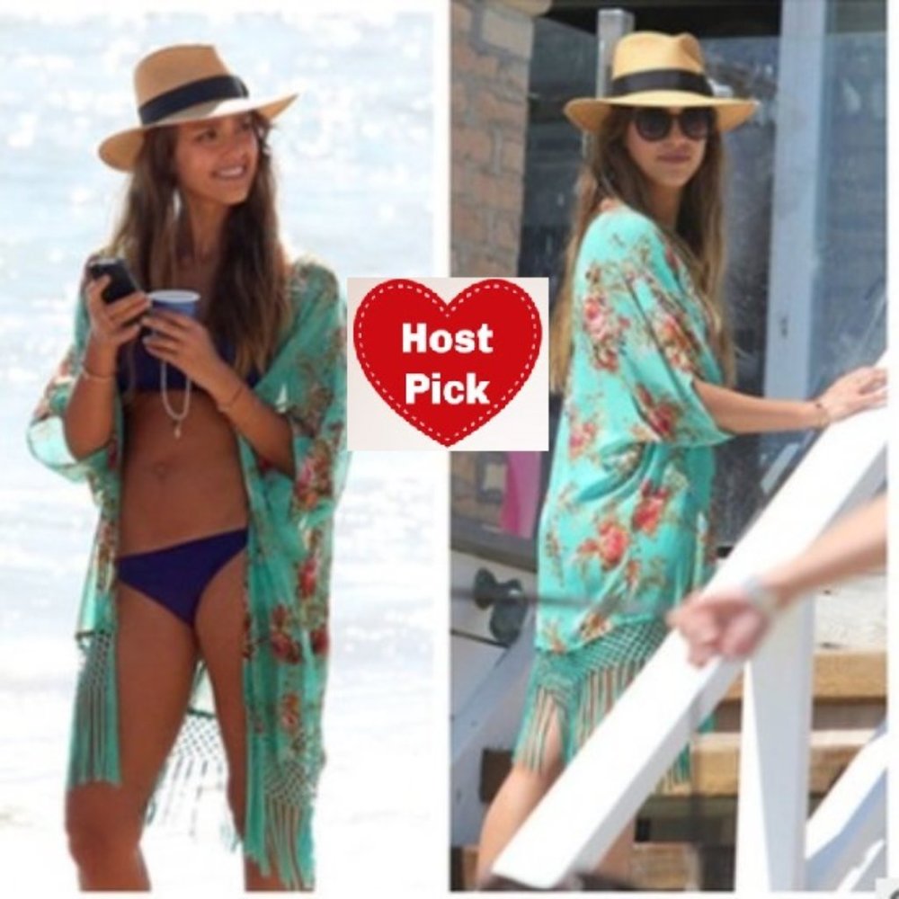 Floral Swim Cover Up Beach Wrap Sarong BOHO Floral Maxi